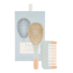 Brush + Wooden Comb Baby Kit (Blue)
