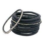 9 Large Elastics Black And Lurex