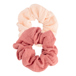 2 Cotton Gauze Scrunchies