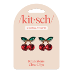 Mini Rhinestone Cherry Claw Clips 2 PCs Set