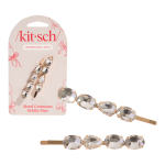 White Metal Gemstone Bobby Pins Duo (Holiday Limited Edition)