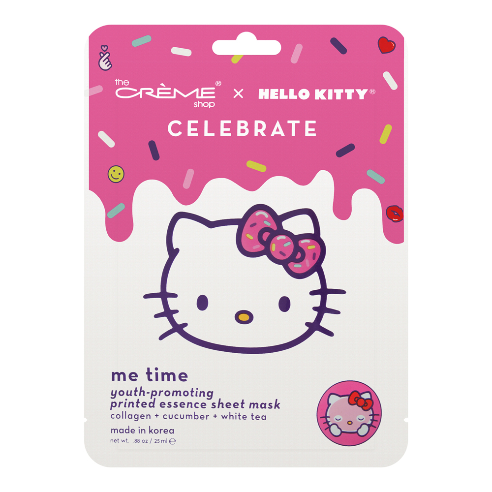 1_Product_849980049438-The-Creme-shop-The-Creme-Shop-X-Hello_61f425b0a41397f00bd17eccb066351cc1e3f222_1724056944.png The Crème® Shop X Hello Kitty® Celebrate Me Time Printed Essence Sheet Mask - Image 1