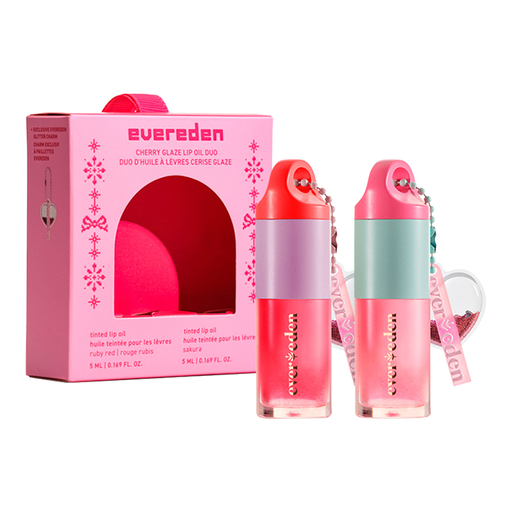 1_Product_850068719792-EVEREDEN-Cherry-Glaze-Lip-Oil-Duo-Def_01eb9fc864fafbca44e44e3b628999fd78e16193_1761552710.png Cherry Glaze Lip Oil Duo (Holiday Limited Edition 2025) - Image 1